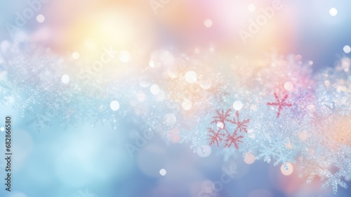 Blur bokeh with snowflake Crystal 