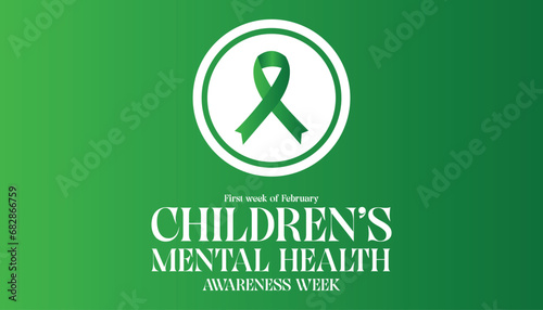 Vector illustration on the theme of Children's Mental Health awareness week observed each year during February.banner, Holiday, poster, card and background design.