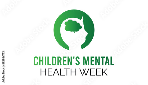 Vector illustration on the theme of Children's Mental Health awareness week observed each year during February.banner, Holiday, poster, card and background design.