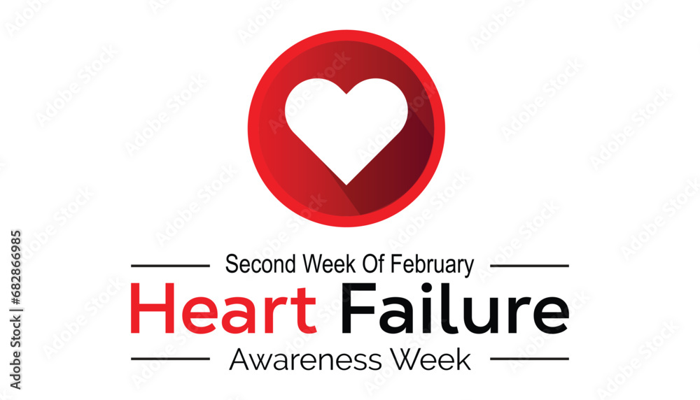 Vector illustration on the theme of Heart Failure awareness week observed each year during February.banner, Holiday, poster, card and background design.