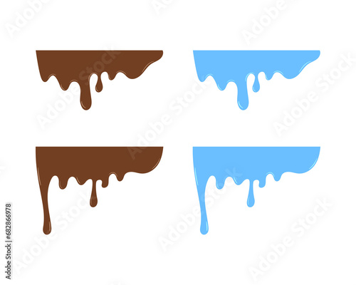Vector illustration of melting chocolate and water