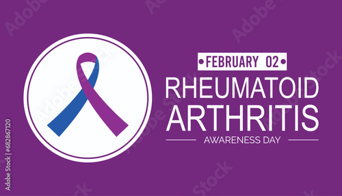 Vector illustration on the theme of Rheumatoid Arthritis Awareness Day observed each year during February.banner, Holiday, poster, card and background design.