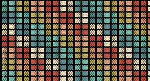 Retro geomatric knitted pattern, Festive Sweater Design. Seamless Knitted Pattern