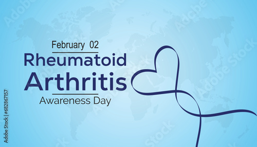 Vector illustration on the theme of Rheumatoid Arthritis Awareness Day observed each year during February.banner, Holiday, poster, card and background design.