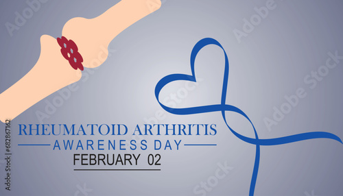 Vector illustration on the theme of Rheumatoid Arthritis Awareness Day observed each year during February.banner, Holiday, poster, card and background design.