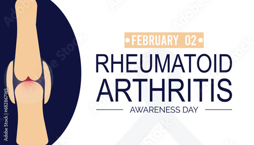 Vector illustration on the theme of Rheumatoid Arthritis Awareness Day observed each year during February.banner, Holiday, poster, card and background design.