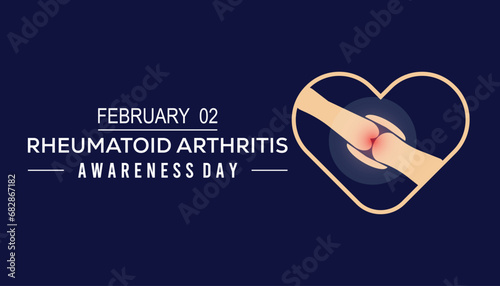 Vector illustration on the theme of Rheumatoid Arthritis Awareness Day observed each year during February.banner, Holiday, poster, card and background design.