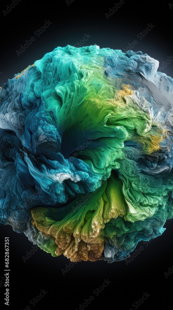 Fototapeta premium color_photo_of_a_3D_render_of_Planet_Earth_isolated_ uhd wallpaper