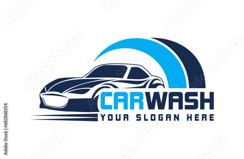 car wash logo business flat design isolated 