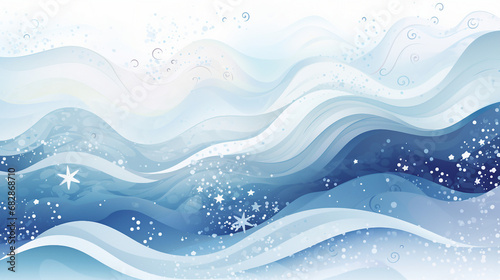 Decorative Winter Background with Snowflakes Wave