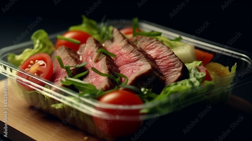 Ready-to-eat steak salad packaging packaging