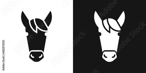 Horse muzzle vector icon. Horse head, equestrian sign