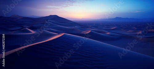 Desert Background Landscape, sand dune landscape background, sand dunes desert, dark night, deep blues, distant horizon photo