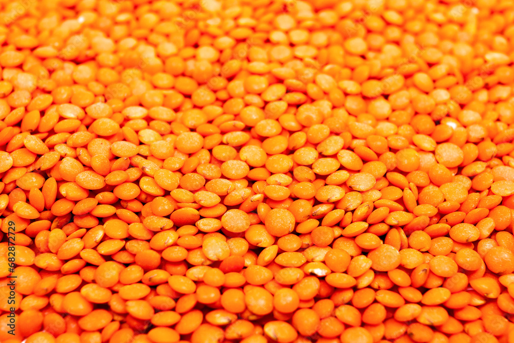 a lot of red lentils, vegetable texture a lot of red lentils, vegetable texture