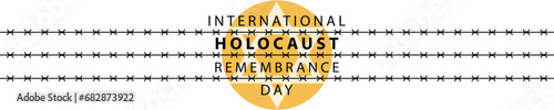 International Holocaust Remembrance Day vector. Star of David . January 27. Important day