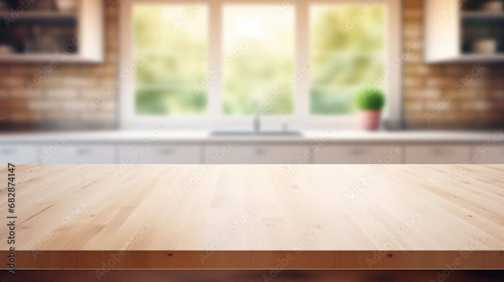 empty wood table top with blur bokeh modern background for product display empty wood table top with blur bokeh modern background for product display