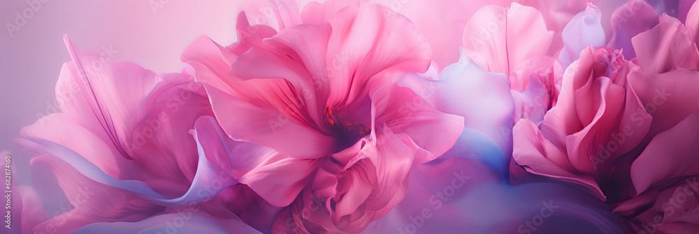 Bright background of pink abstract flowers