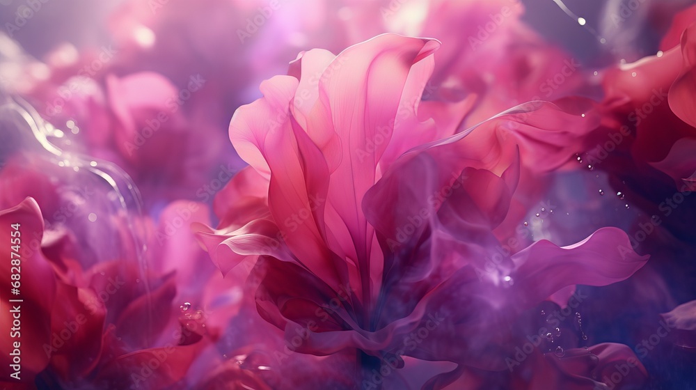 Obraz premium Bright background of pink abstract flowers