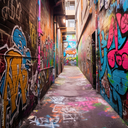 Urban Landscape Photography of colorful graffiti   © Sekai