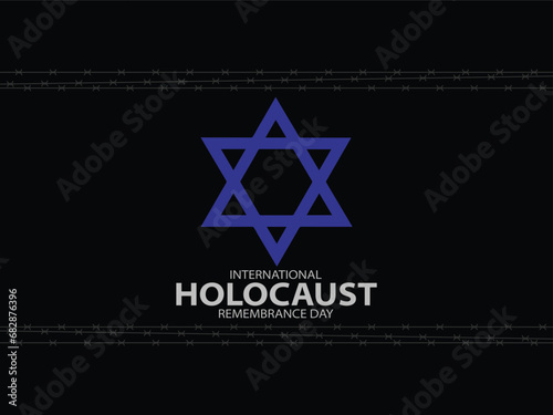 International Holocaust Remembrance Day vector. Star of David . January 27. Important day