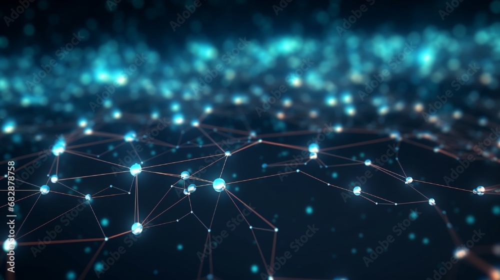 Futuristic Digital Network Connections - Abstract Technology Background Futuristic Digital Network Connections - Abstract Technology Background