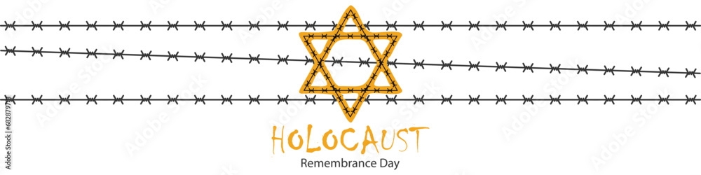 International Holocaust Remembrance Day vector. Star of David . January 27. Important day