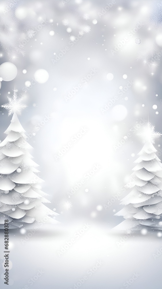 White christmas tree with snowflakes illustration. White christmas tree with snowflakes illustration.