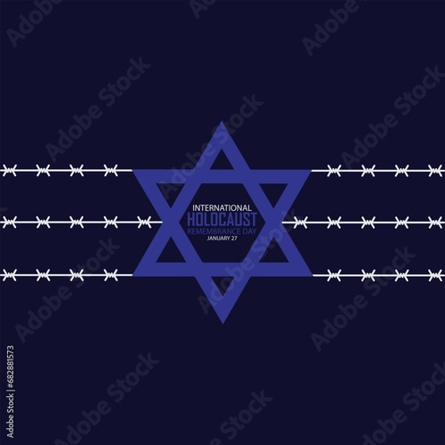 International Holocaust Remembrance Day vector. Star of David . January 27. Important day