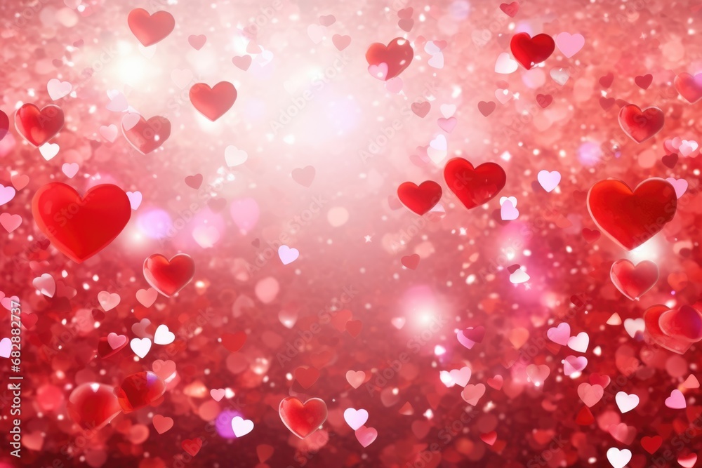 valentines day background with red and pink hearts