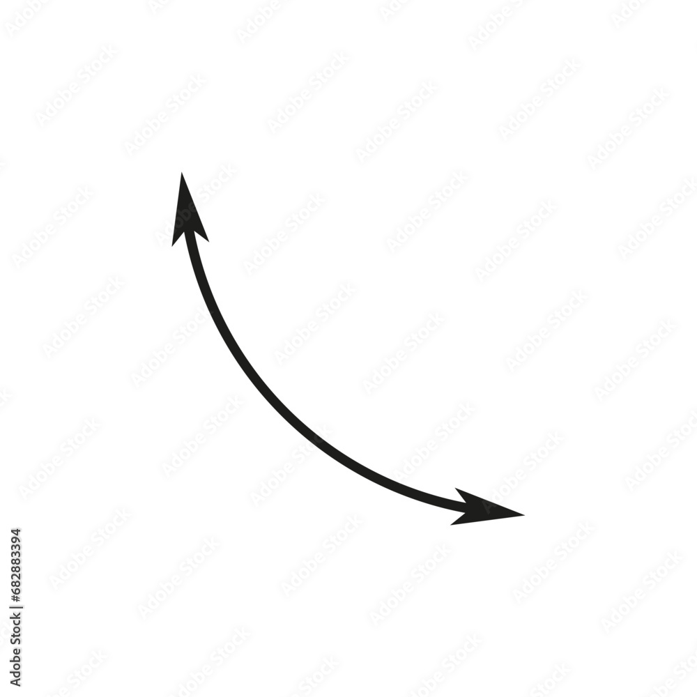 Dual semi circle arrow. Vector illustration. Semicircular curved thin long double ended arrow.	
 - obrazy, fototapety, plakaty 