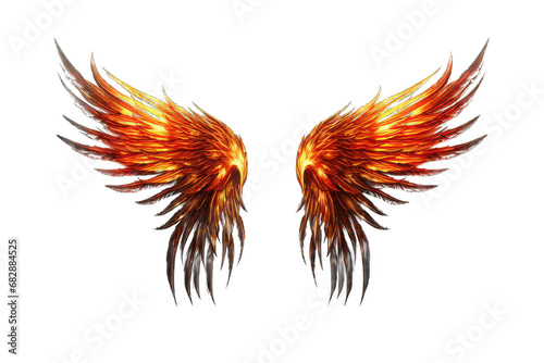 fire wings burn PNG isolated on white transparent background