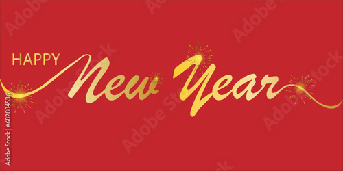 Happy New Year Background Design. Greeting Card  Poster  Banner