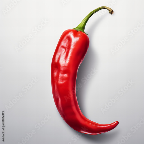 Red hot chili isolated on white background