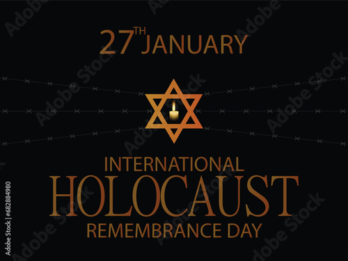 International Holocaust Remembrance Day vector. Star of David . January 27. Important day