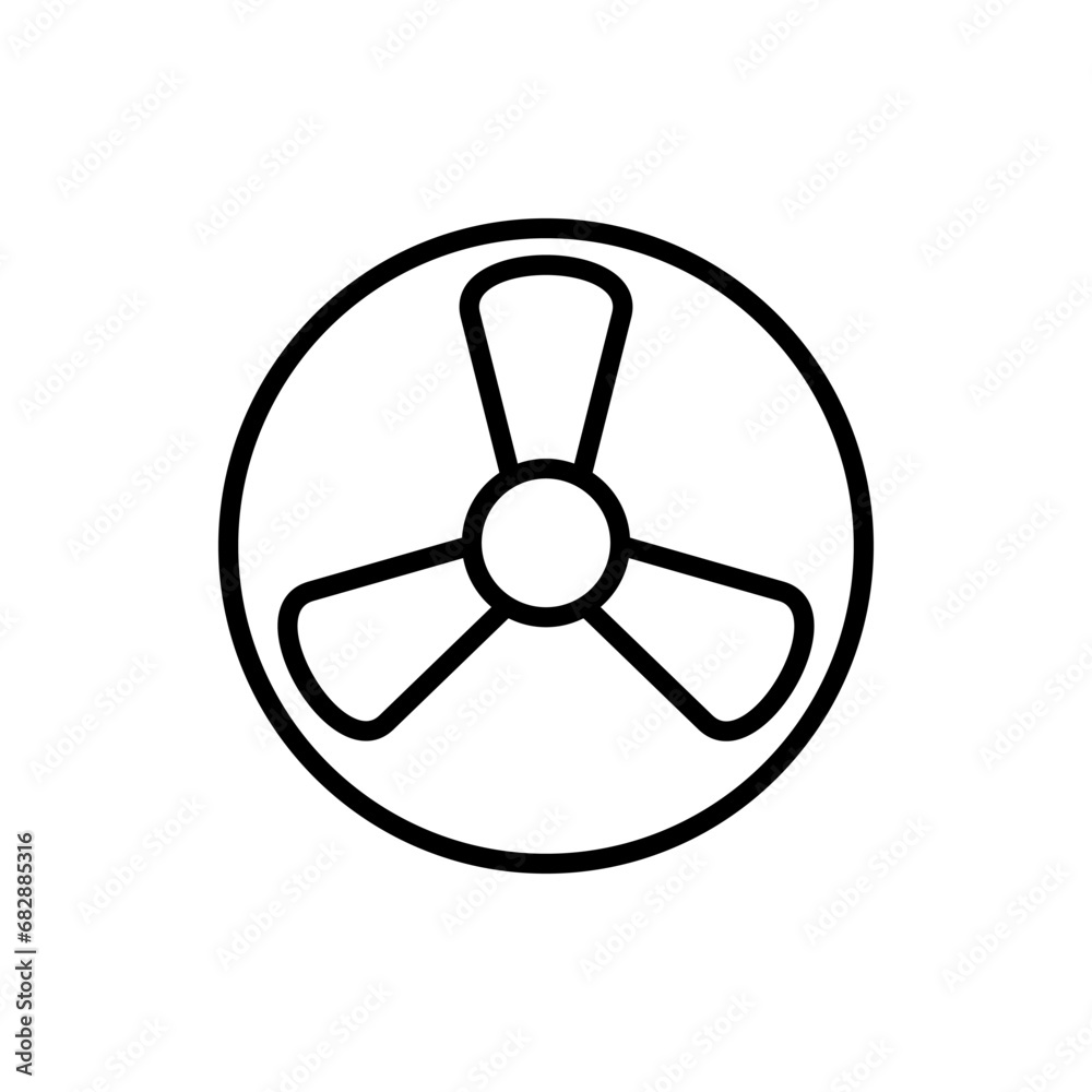 Vector fan icon. Done in Modern Black Linear Style Isolated on White Background. Vector fan icon. Done in Modern Black Linear Style Isolated on White Background.