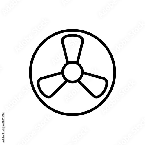 Vector fan icon. Done in Modern Black Linear Style Isolated on White Background.
