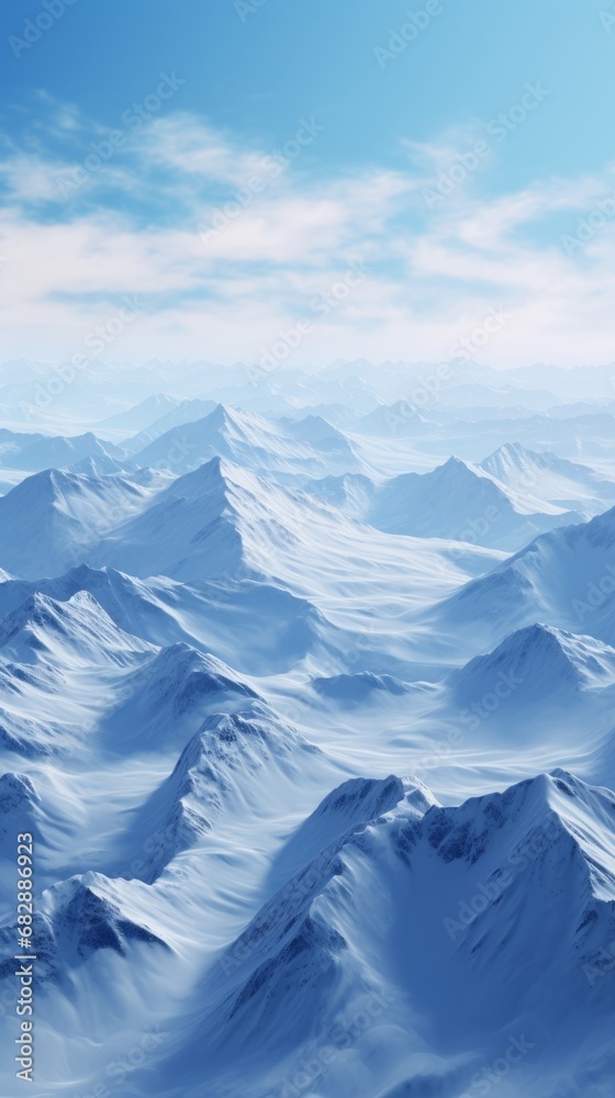 Fototapeta premium Great high mountains are covered with snow
