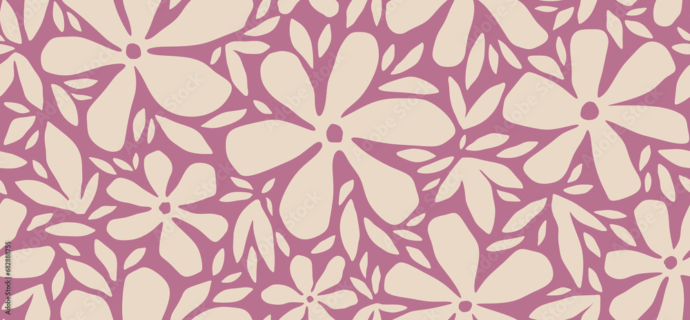 Seamless pattern with abstract flower.	