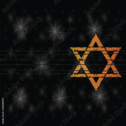 International Holocaust Remembrance Day vector. Star of David . January 27. Important day