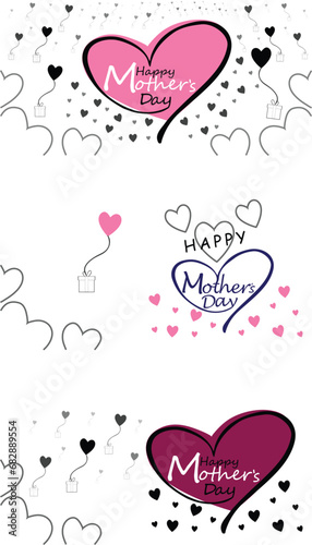 Set of Happy Mother's Day. banner, Greeting card, poster