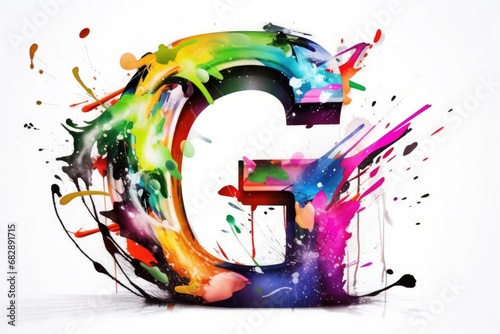 letter g, street art style, on white background