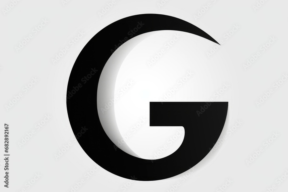 letter g, stencil, on white background letter g, stencil, on white background