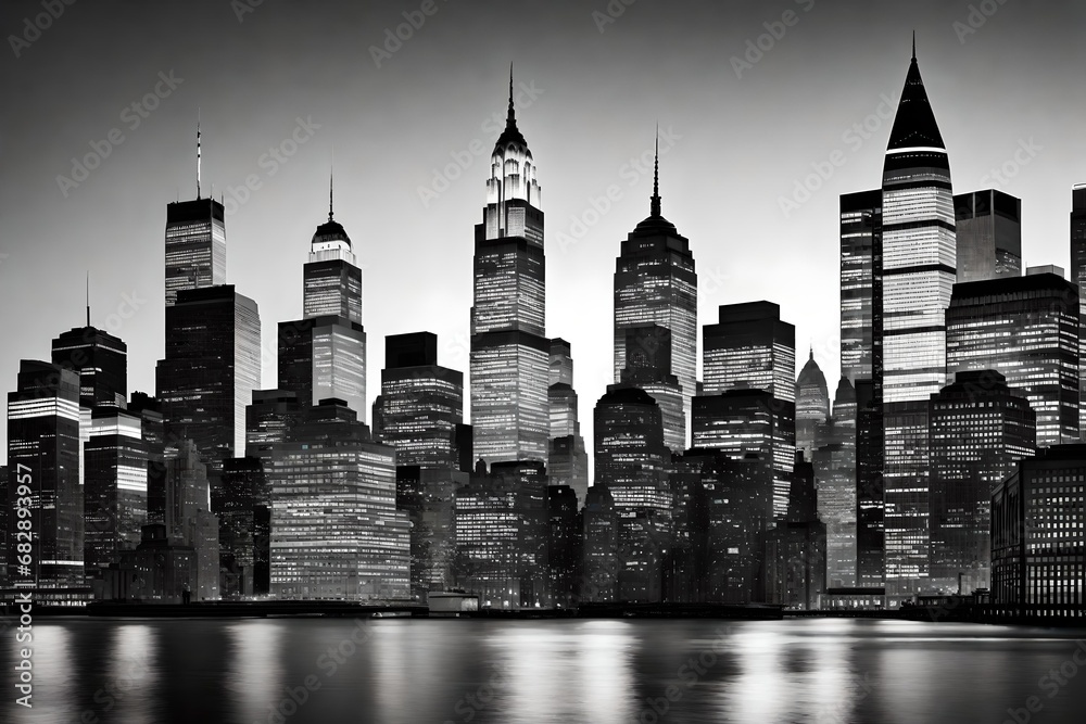 city skyline generated by AI technology