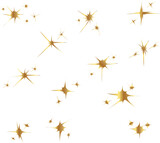 set of stars illustration. gold sparkling star collection	
