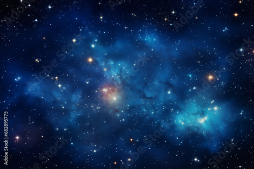 Abstract Design: Blue Galaxy Nebula Night Sky Pattern