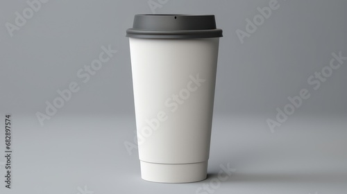 Styrofoam cup drink, blank label mockup template.