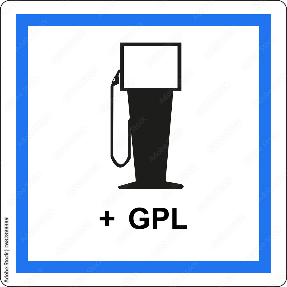 Panneau poste de distribution de carburant et ravitaillement en GPL Panneau poste de distribution de carburant et ravitaillement en GPL