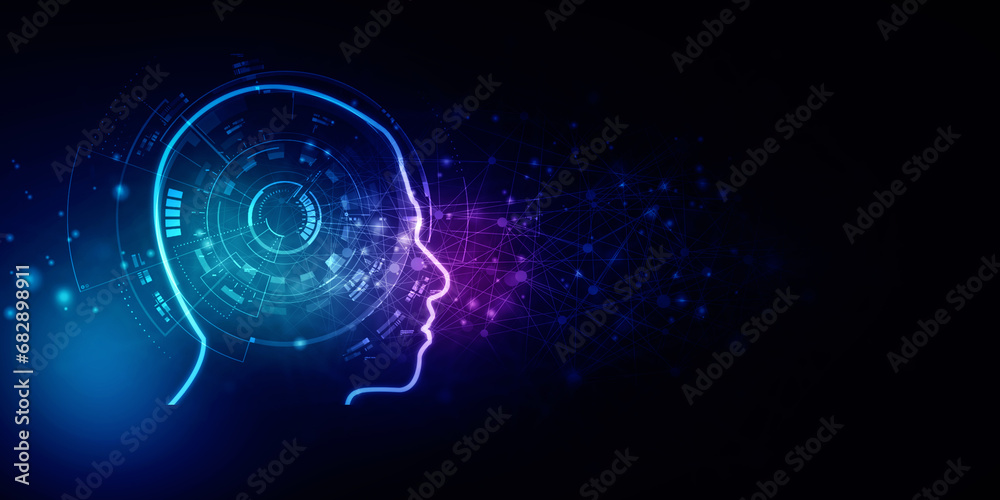 2d illustration digital Artificial mind concept 2d illustration digital Artificial mind concept