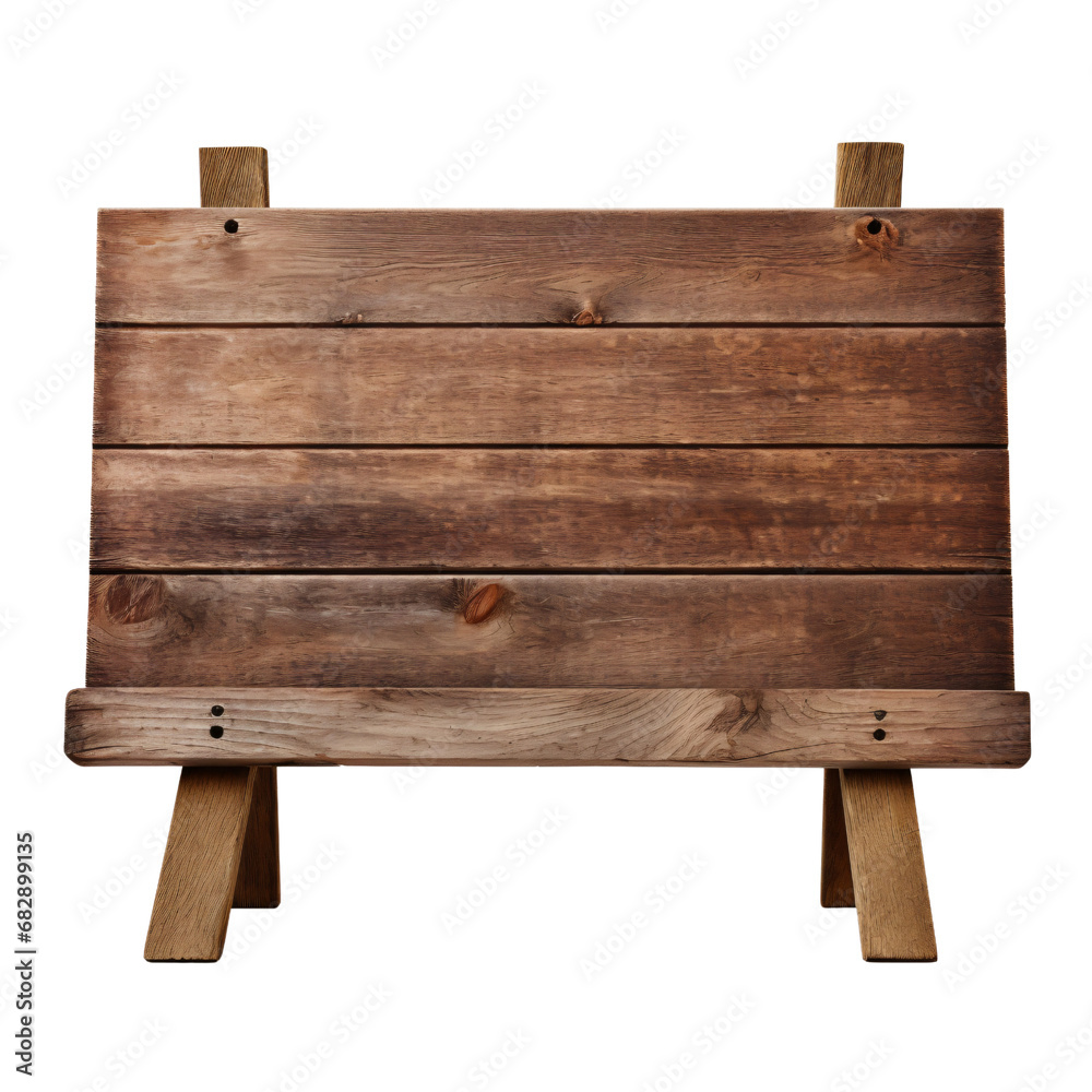 old and rustic wooden sign board stands blank and empty. signage isolated on transparent and white background old and rustic wooden sign board stands blank and empty. signage isolated on transparent and white background