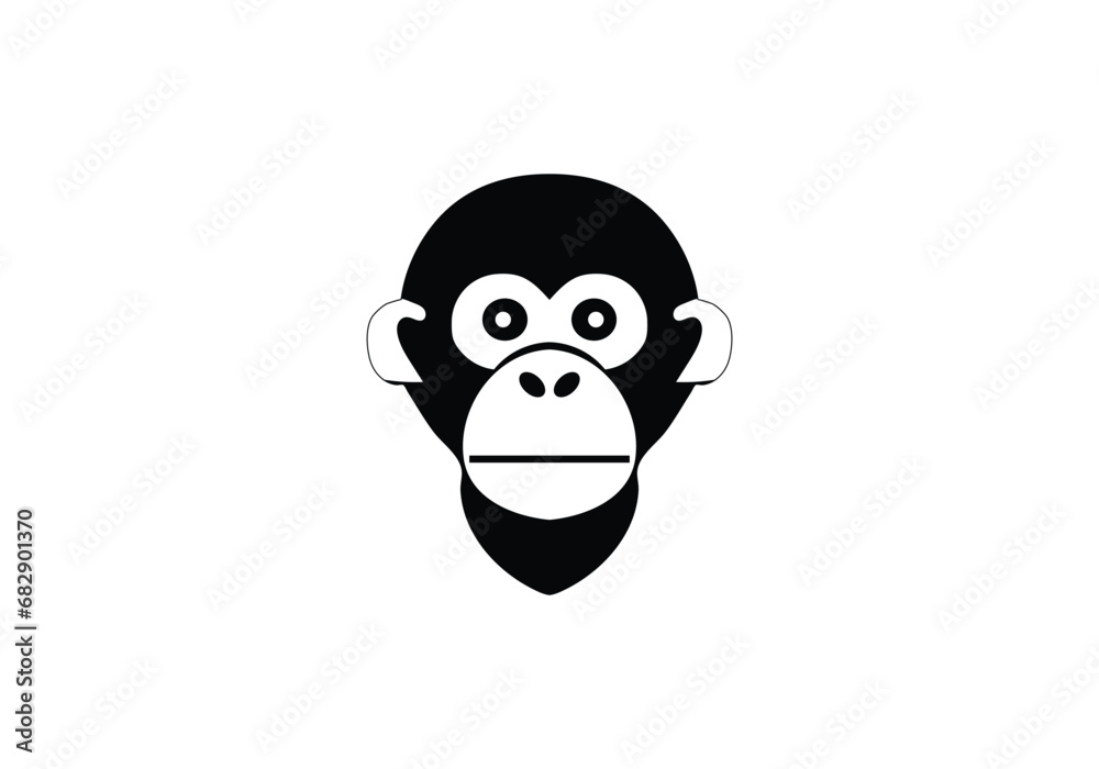 Monkey minimal style icon illustration design Monkey minimal style icon illustration design